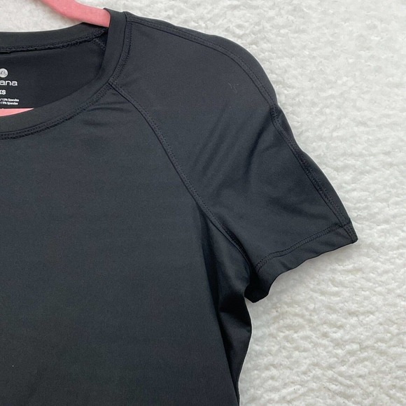 Apana Shirt Womens XS Black Ruffle Layered Cris Cross Athleisure Workout Gym - Picture 4 of 11